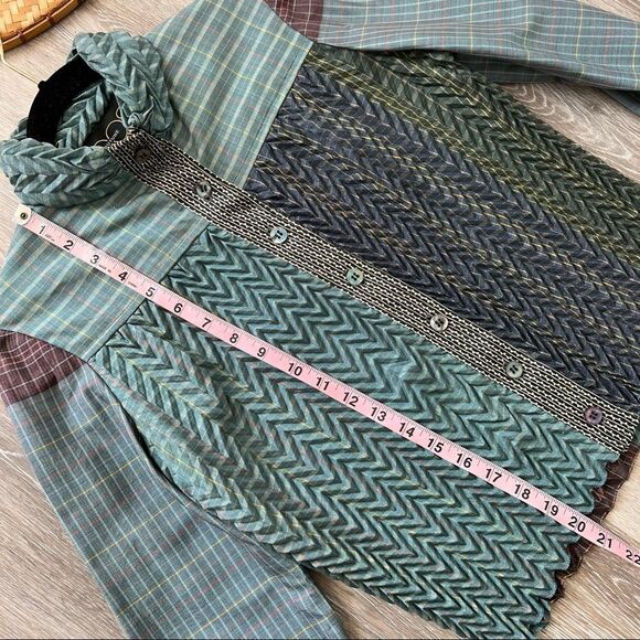 KOOS couture van den akker wearable art lagenlook blouse‎ button down crinkle - Picture 3 of 5